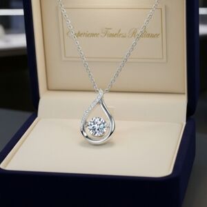 Moissanite Angels Tear Necklace